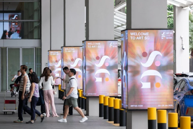 The entrance to Art SG at the Marina Bay Sands convention centre, an engagement in the season calendar of The Mansa Court