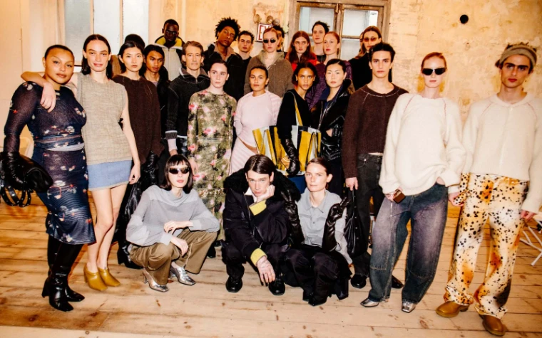 The full cast of a New York Fashion Week show gathered for a portrait in a downtown loft, an engagement in the season calendar of The Mansa Court