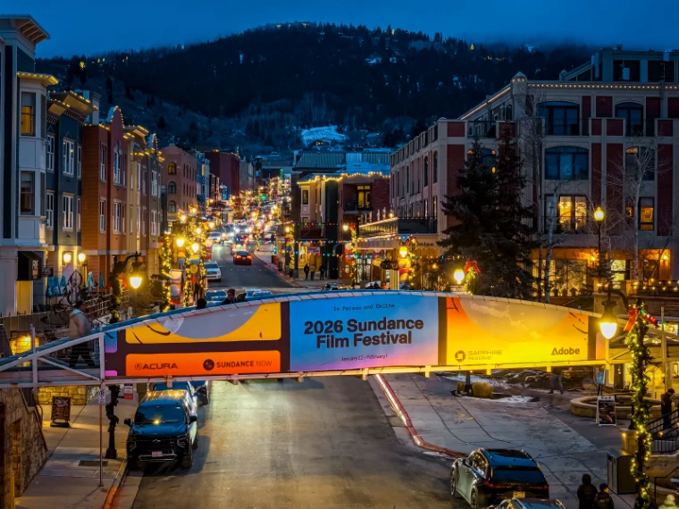 Main Street, Park City, crowded during the Sundance Film Festival in its final Utah years, an engagement in the season calendar of The Mansa Court