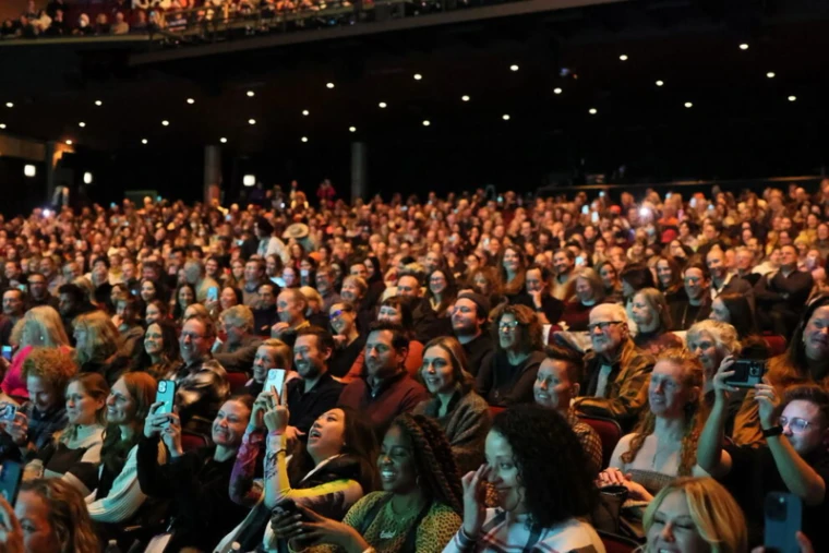 An audience waiting for a world premiere at the Sundance Film Festival, Park City, an engagement in the season calendar of The Mansa Court