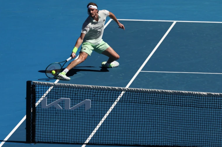 A men’s singles match on the hard courts of the Australian Open, Melbourne Park, an engagement in the season calendar of The Mansa Court