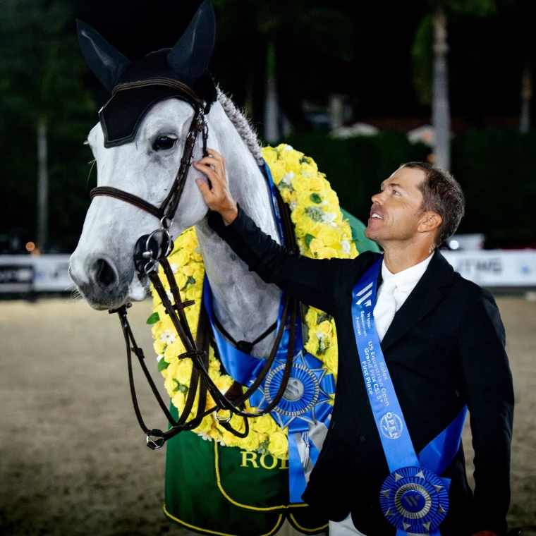 The winners’ circle after the week’s grand prix at the Winter Equestrian Festival in Wellington, Florida, an engagement in the season calendar of The Mansa Court