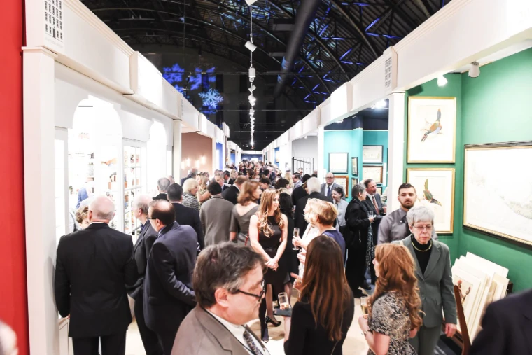 Guests at the Opening Night Party of the Winter Show, Park Avenue Armory, New York, an engagement in the season calendar of The Mansa Court